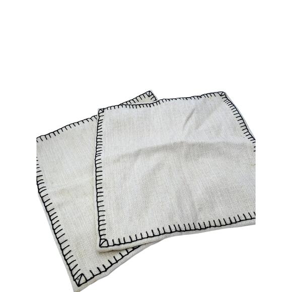 West Elm cream 30x30 pillow cover shams set of 2 - Picture 2 of 5